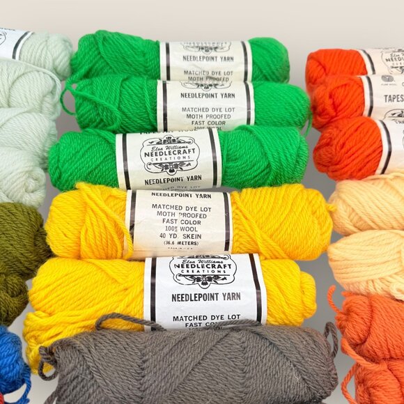 Lot of 40 Elsa Williams Needlecraft Tapestry Wool Yarn Assorted Colors - Picture 6 of 14